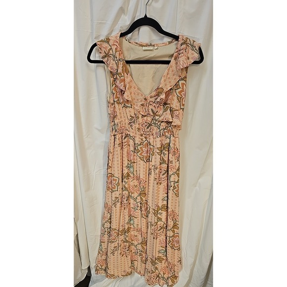 Spartina 449 Janette M Boho Floral Midi Dress Cottagecore Prairie Romantic - Picture 4 of 9
